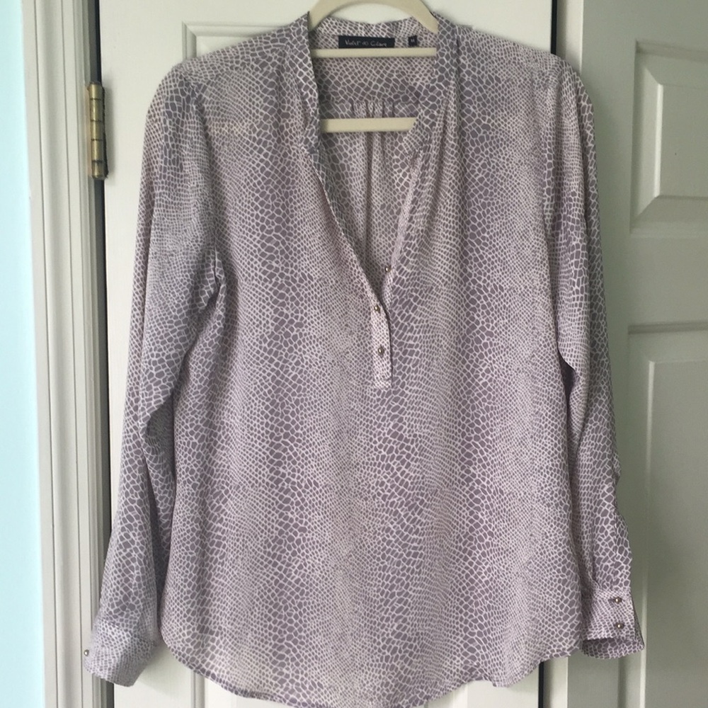 Long sleeve whisper weight blouse